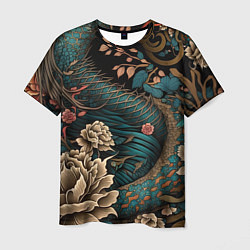 Мужская футболка Японский змей Irezumi