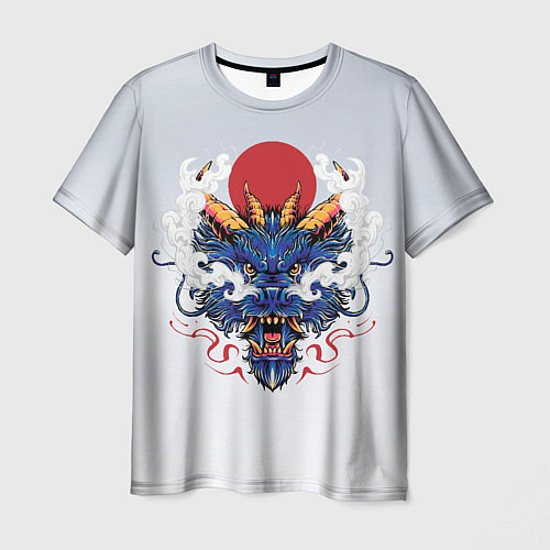 Мужская футболка Дракон на закате / 3D-принт – фото 1