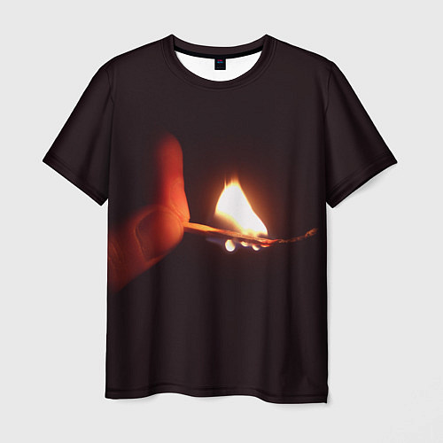 Мужская футболка Выгорание спички / 3D-принт – фото 1