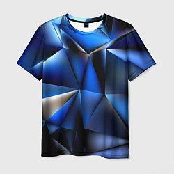 Футболка мужская Polygon blue abstract, цвет: 3D-принт