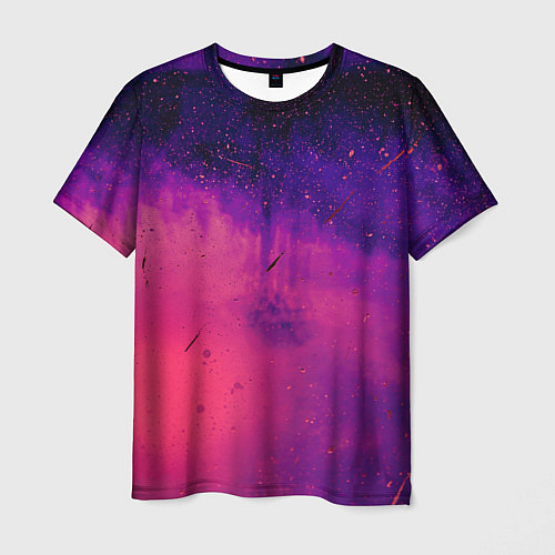 Мужская футболка Фиолетовый космос / 3D-принт – фото 1