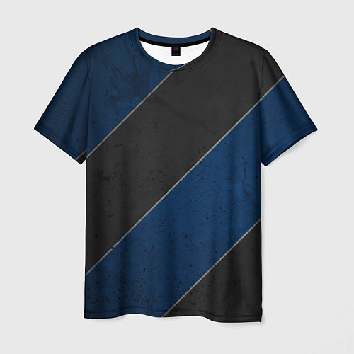 Мужская футболка Темно-синие линии / 3D-принт – фото 1