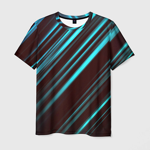 Мужская футболка Stripes line neon color / 3D-принт – фото 1