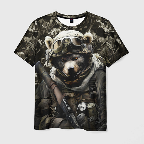 Мужская футболка Медведь солдат спецназа / 3D-принт – фото 1