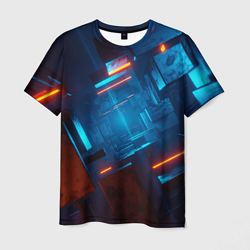 Мужская футболка Туннель из кубов / 3D-принт – фото 1