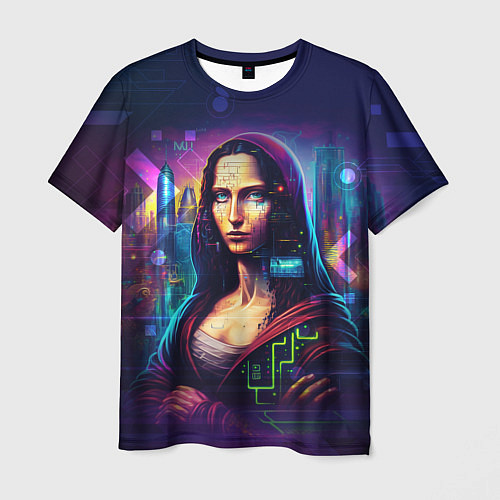 Мужская футболка Cyberpunk Mona Lisa / 3D-принт – фото 1