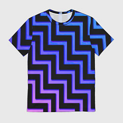 Мужская футболка Неоновый лабиринт градиент