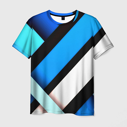 Мужская футболка Спортивная геометрия из полос / 3D-принт – фото 1