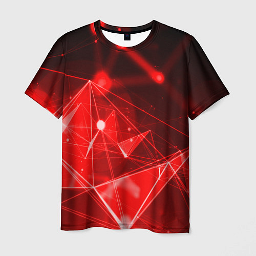 Мужская футболка Абстрактные красные лучи / 3D-принт – фото 1