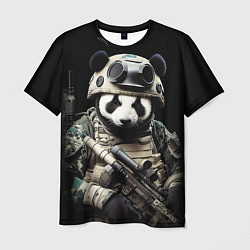 Футболка мужская Медведь панда солдат спецназа, цвет: 3D-принт