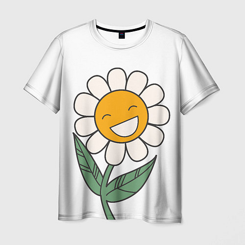 Мужская футболка Весёлый цветок ромашка / 3D-принт – фото 1