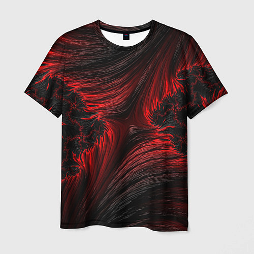 Мужская футболка Red vortex pattern / 3D-принт – фото 1