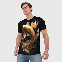 Футболка мужская Рыба золотой дракон, цвет: 3D-принт — фото 2