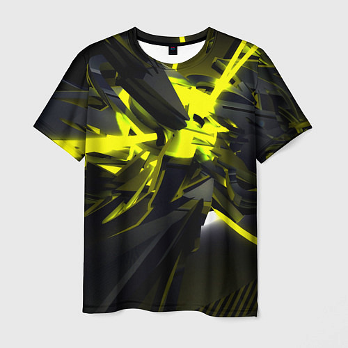 Мужская футболка Yellow gold abstraction / 3D-принт – фото 1