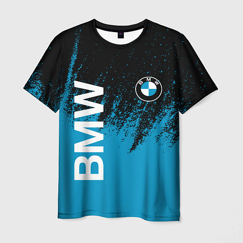 Мужская футболка Bmw голубые брызги / 3D-принт – фото 1