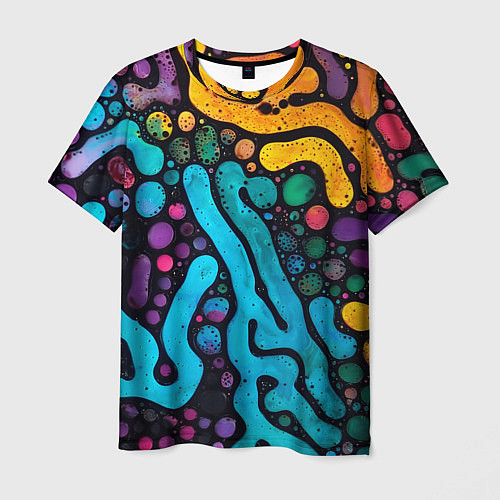 Мужская футболка Цветные микроорганизмы / 3D-принт – фото 1