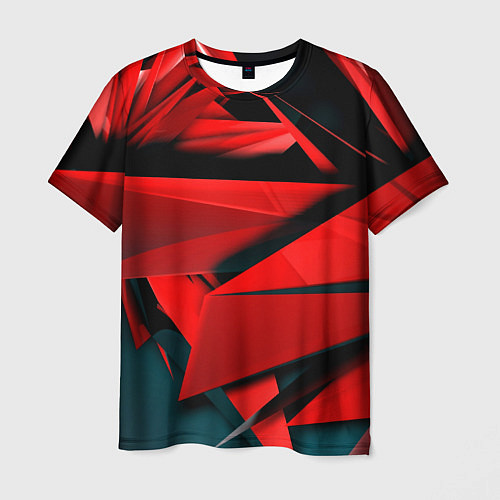 Мужская футболка Острые осколки красные / 3D-принт – фото 1