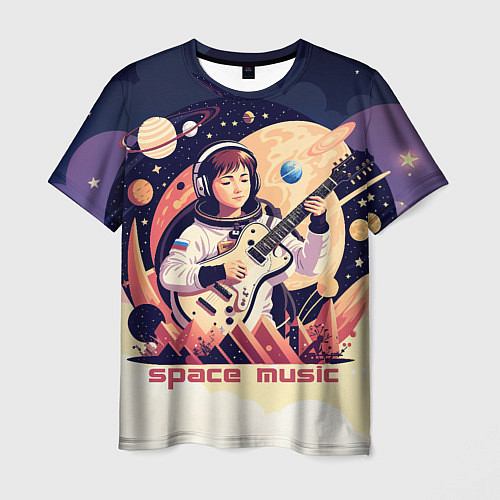 Мужская футболка Space music / 3D-принт – фото 1