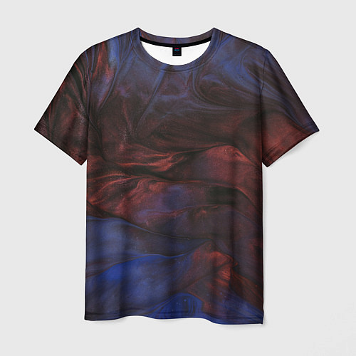 Мужская футболка Тёмные переливающиеся волны с блёстками / 3D-принт – фото 1
