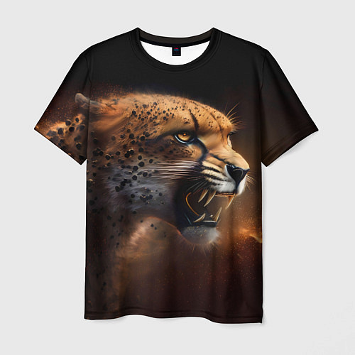 Мужская футболка Гепард рычащий / 3D-принт – фото 1