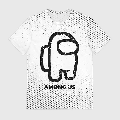 Мужская футболка Among Us с потертостями на светлом фоне / 3D-принт – фото 1
