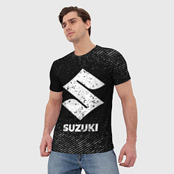 Футболка мужская Suzuki с потертостями на темном фоне, цвет: 3D-принт — фото 2