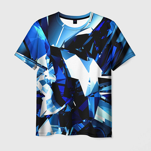 Мужская футболка Crystal blue form / 3D-принт – фото 1