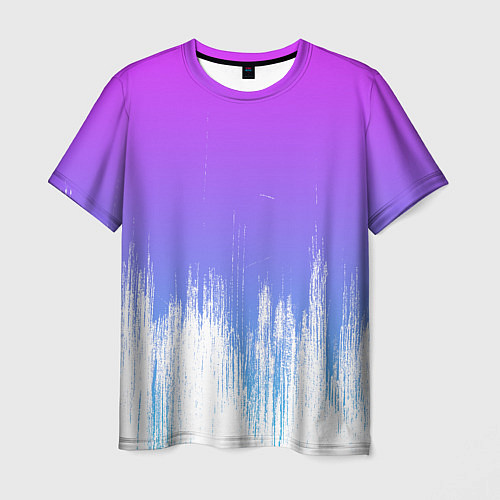 Мужская футболка Фиолетовый градиент с потертостями / 3D-принт – фото 1