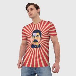 Футболка мужская Сталин полигональный, цвет: 3D-принт — фото 2