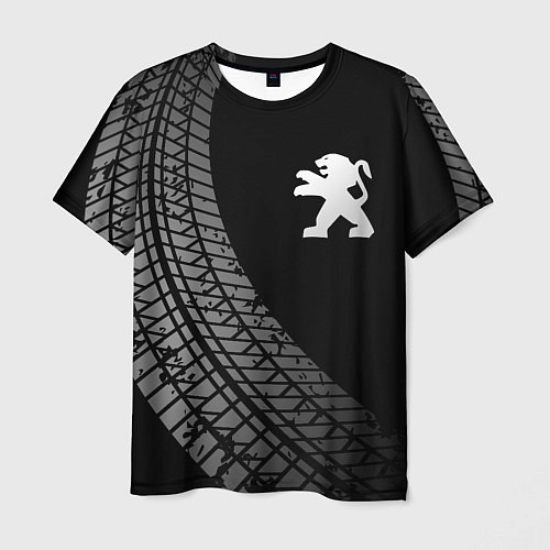 Мужская футболка Peugeot tire tracks / 3D-принт – фото 1