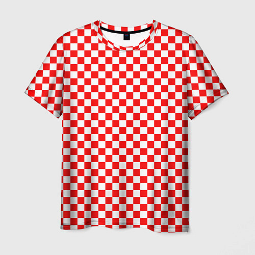 Мужская футболка Красные и белые квадраты / 3D-принт – фото 1