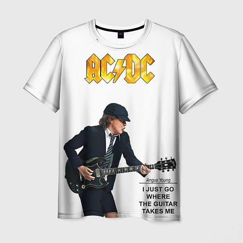 Мужская футболка Ангус Янг играющий на гитаре / 3D-принт – фото 1