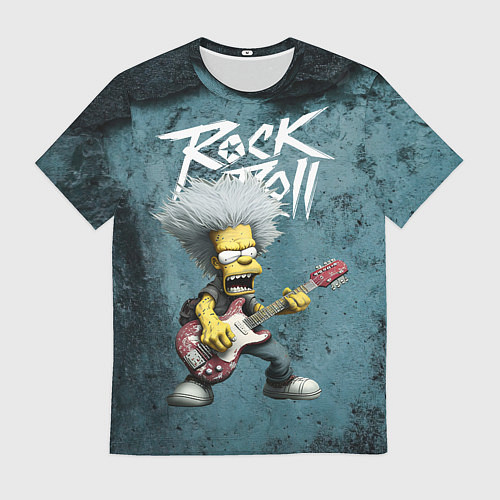 Мужская футболка Rock n roll style Simpsons / 3D-принт – фото 1
