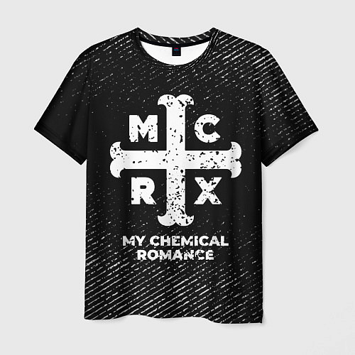 Мужская футболка My Chemical Romance с потертостями на темном фоне / 3D-принт – фото 1