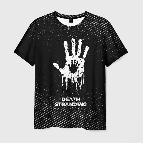 Мужская футболка Death Stranding с потертостями на темном фоне / 3D-принт – фото 1