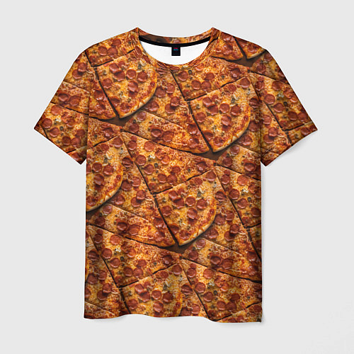 Мужская футболка Сочная текстура из кусков пиццы / 3D-принт – фото 1