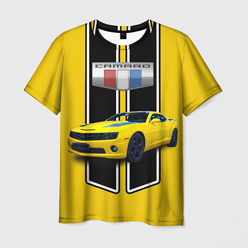 Мужская футболка Мощный маслкар Chevrolet Camaro 2010 года / 3D-принт – фото 1