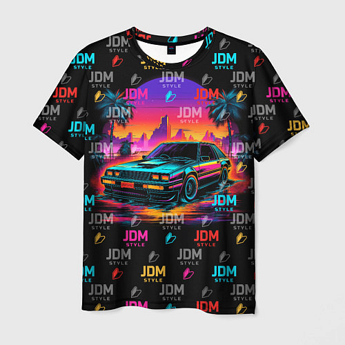 Мужская футболка JDM neon style / 3D-принт – фото 1