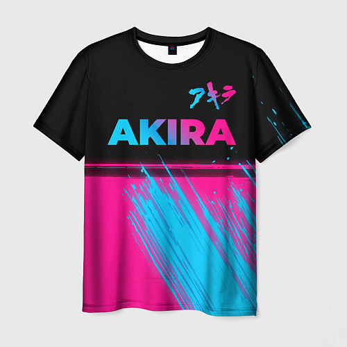 Мужская футболка Akira - neon gradient: символ сверху / 3D-принт – фото 1