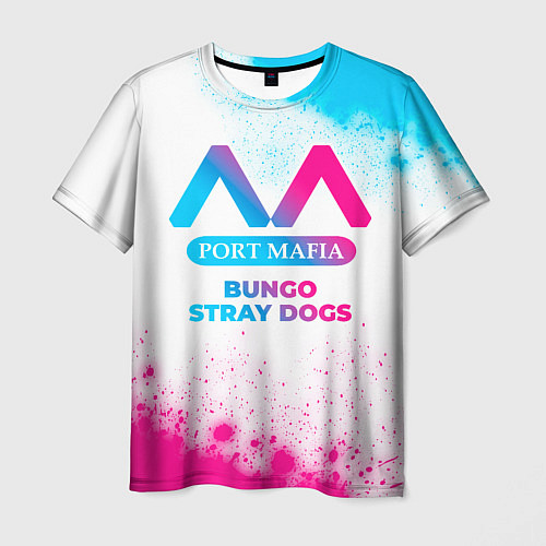 Мужская футболка Bungo Stray Dogs neon gradient style / 3D-принт – фото 1