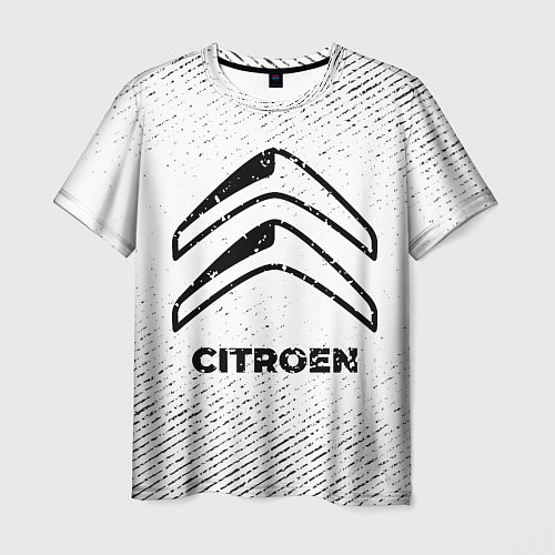 Мужская футболка Citroen с потертостями на светлом фоне / 3D-принт – фото 1