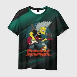Футболка мужская Rock music Simpsons, цвет: 3D-принт