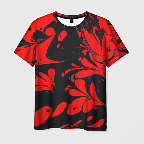Мужская футболка Красно-черный узор / 3D-принт – фото 1