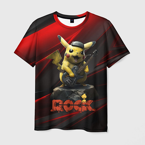 Мужская футболка Pikachu Rock style / 3D-принт – фото 1