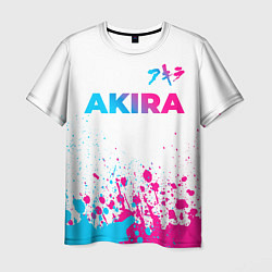 Футболка мужская Akira neon gradient style: символ сверху, цвет: 3D-принт