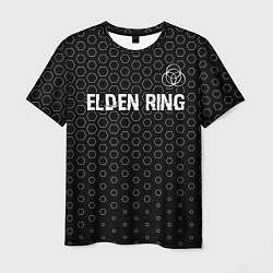 Футболка мужская Elden Ring glitch на темном фоне: символ сверху, цвет: 3D-принт