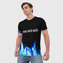 Футболка мужская Nine Inch Nails blue fire, цвет: 3D-принт — фото 2