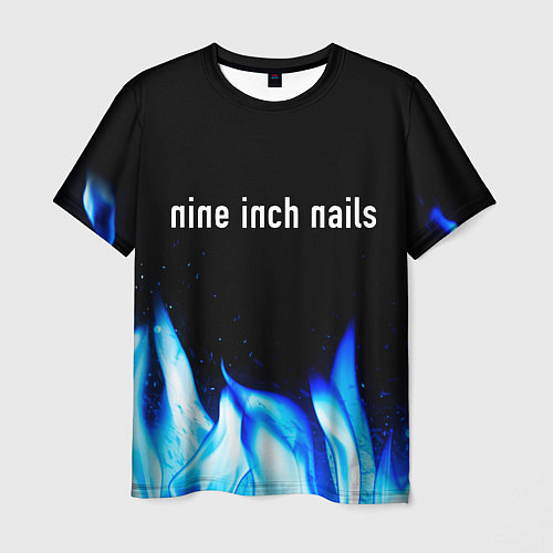 Мужская футболка Nine Inch Nails blue fire / 3D-принт – фото 1
