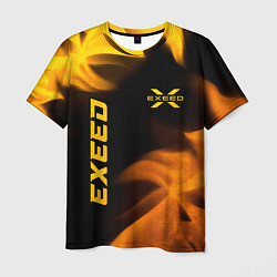 Мужская футболка Exeed - gold gradient: надпись, символ