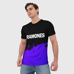 Футболка мужская Ramones purple grunge, цвет: 3D-принт — фото 2